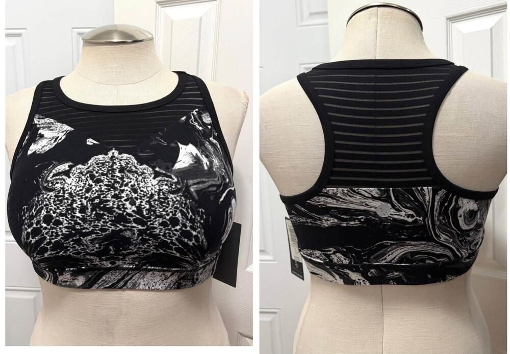 Torrid 0 (0X 12) New Marble Swirl Shadow Stripe Active Wireless Gym Sports Bra
